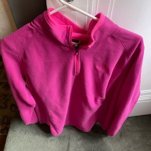 North Face Pink Fleece Quarterzip. Womens XXL. Never worn.